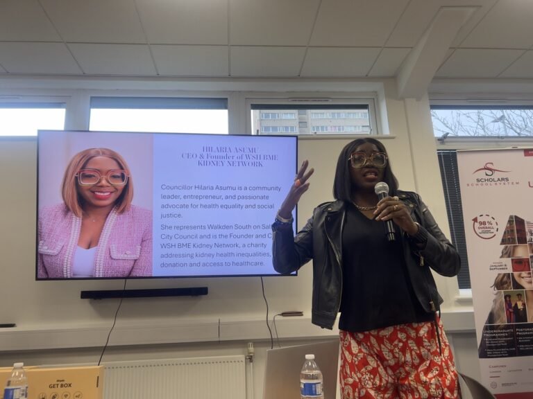 Hilaria Asumu, CEO and Founder of WSH BME Kidney Network, speaking at the event